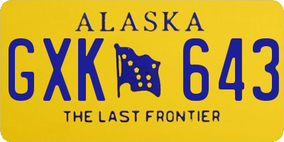 AK license plate GXK643