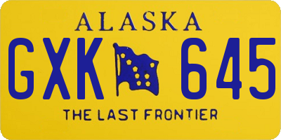 AK license plate GXK645