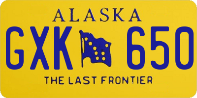 AK license plate GXK650