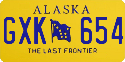 AK license plate GXK654