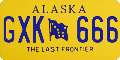 AK license plate GXK666