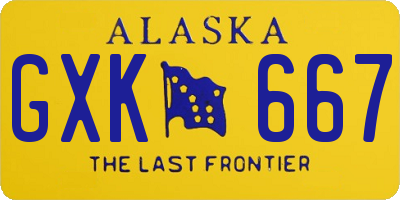 AK license plate GXK667