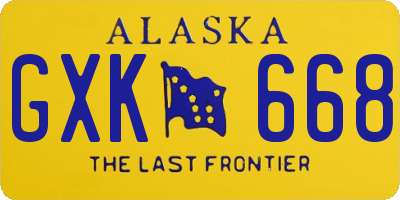 AK license plate GXK668