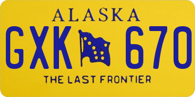 AK license plate GXK670