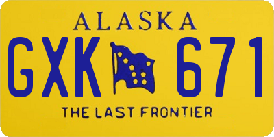 AK license plate GXK671