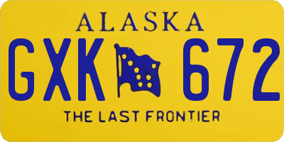 AK license plate GXK672