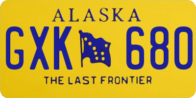 AK license plate GXK680