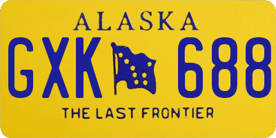AK license plate GXK688