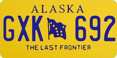 AK license plate GXK692