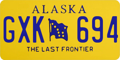 AK license plate GXK694