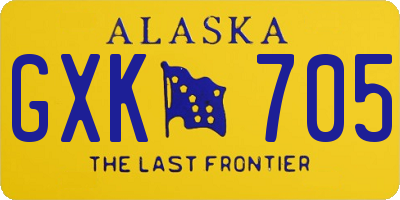 AK license plate GXK705