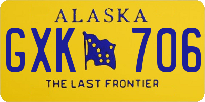 AK license plate GXK706