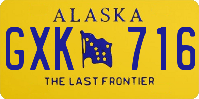 AK license plate GXK716