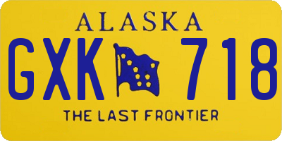 AK license plate GXK718