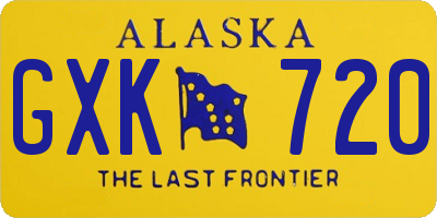 AK license plate GXK720