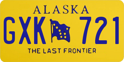 AK license plate GXK721