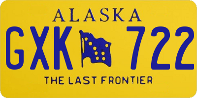 AK license plate GXK722