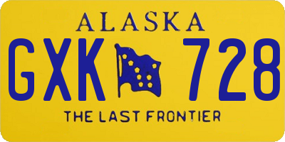 AK license plate GXK728