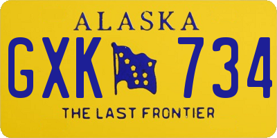 AK license plate GXK734