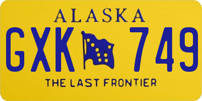 AK license plate GXK749