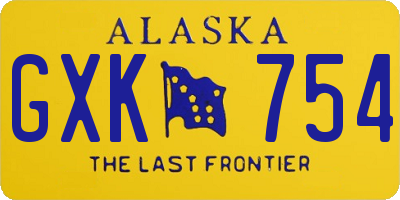 AK license plate GXK754