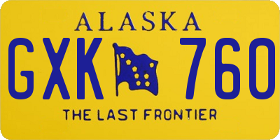 AK license plate GXK760