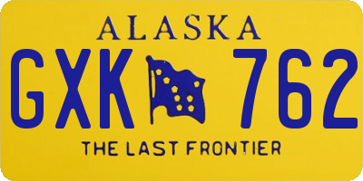 AK license plate GXK762
