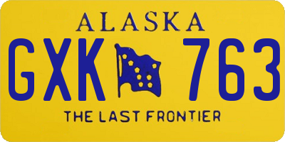 AK license plate GXK763