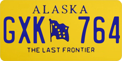 AK license plate GXK764