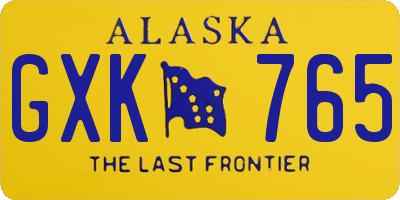 AK license plate GXK765