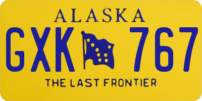 AK license plate GXK767