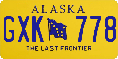 AK license plate GXK778