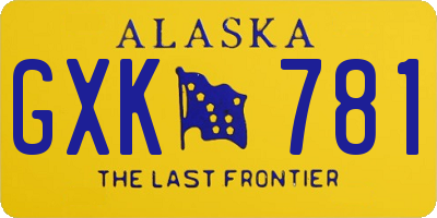 AK license plate GXK781