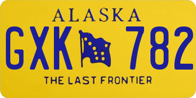 AK license plate GXK782