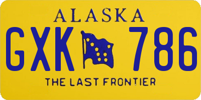 AK license plate GXK786