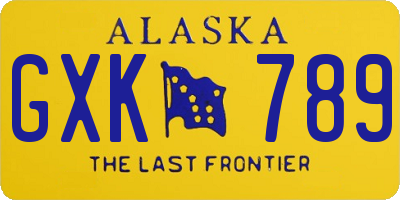 AK license plate GXK789