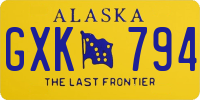 AK license plate GXK794