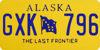 AK license plate GXK796