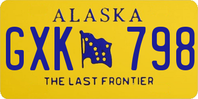 AK license plate GXK798