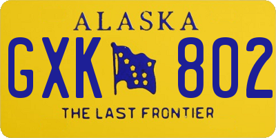 AK license plate GXK802