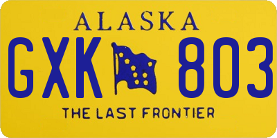 AK license plate GXK803