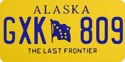 AK license plate GXK809