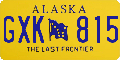 AK license plate GXK815