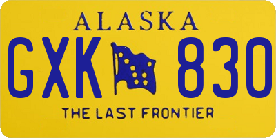 AK license plate GXK830
