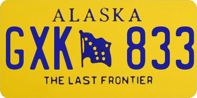 AK license plate GXK833