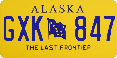 AK license plate GXK847