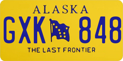 AK license plate GXK848