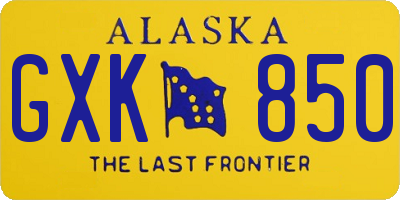 AK license plate GXK850