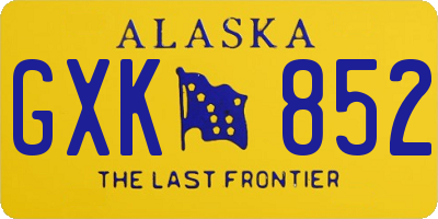 AK license plate GXK852