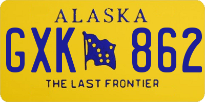 AK license plate GXK862